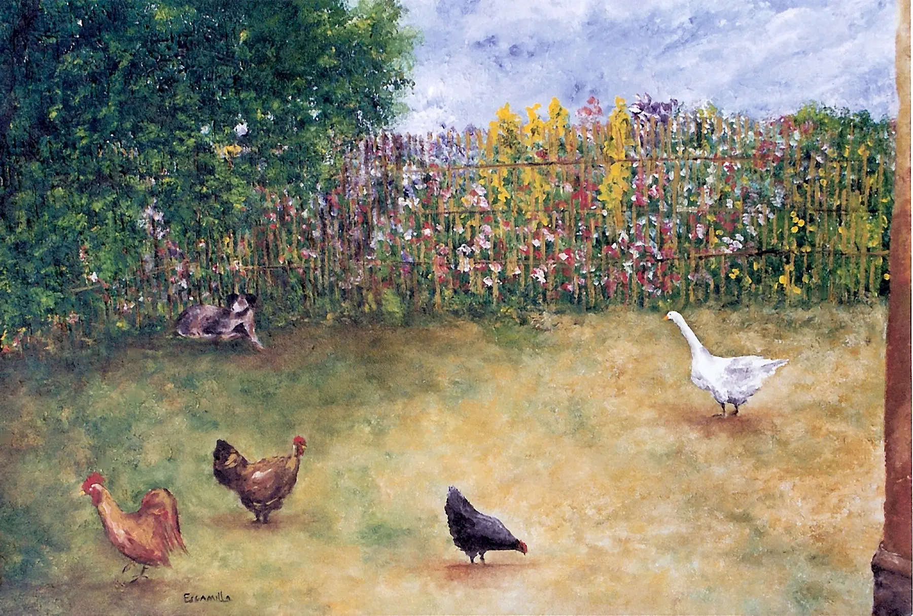 Chickens and Goose by Alberto Escamilla