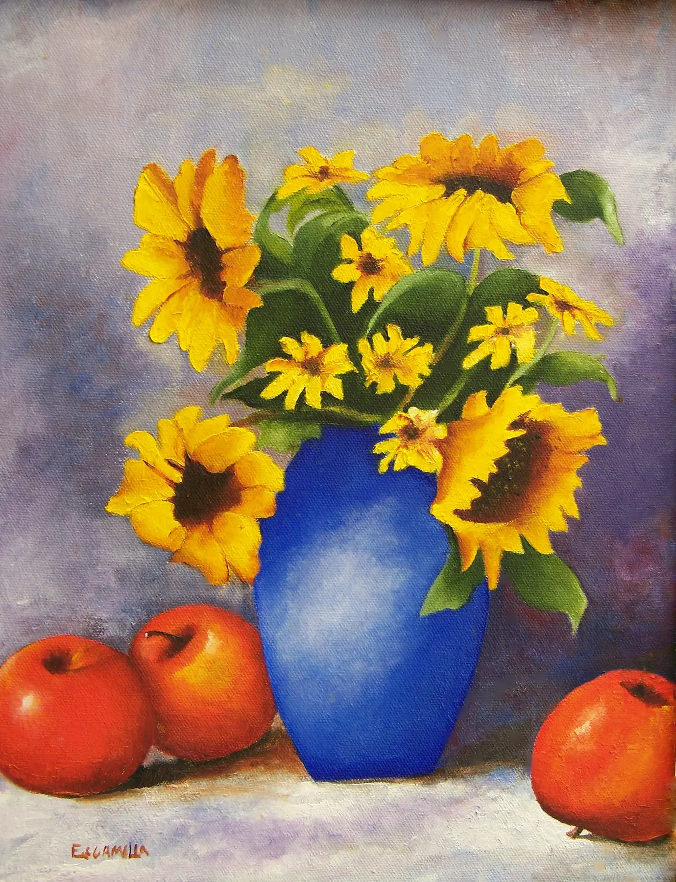 Sunflowers and Apples by Alberto Escamilla