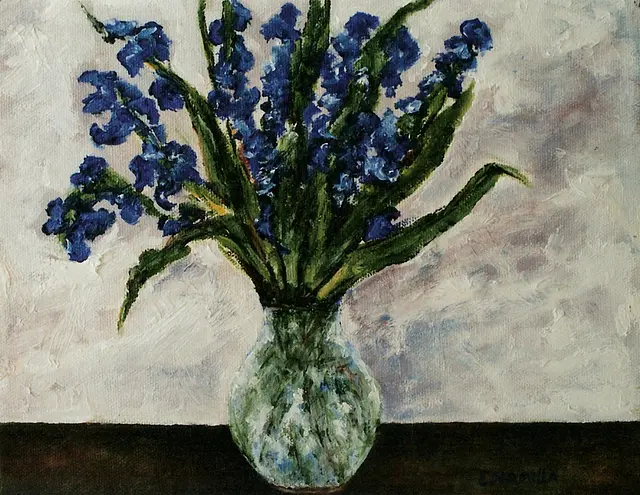 Irises in Vase by Alberto Escamilla