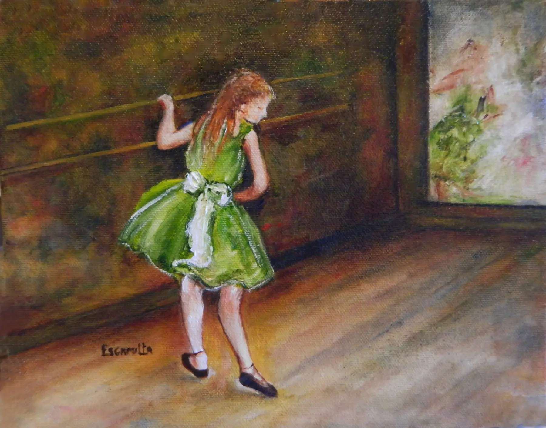 Ballerina in Green in Studio by Alberto Escamilla
