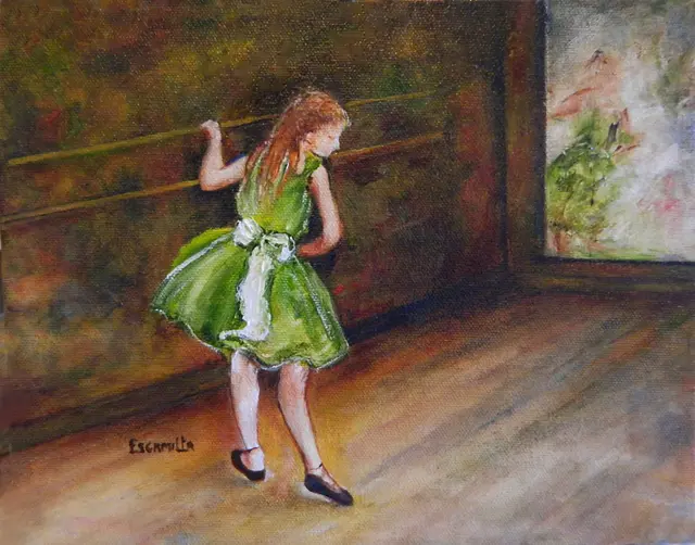 Ballerina in Green in Studio by Alberto Escamilla
