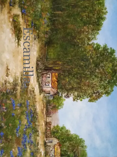 Bluebonnets with Two Houses by Alberto Escamilla