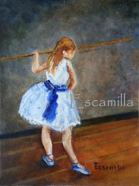 Young Ballerina in White and Blue by Alberto Escamilla