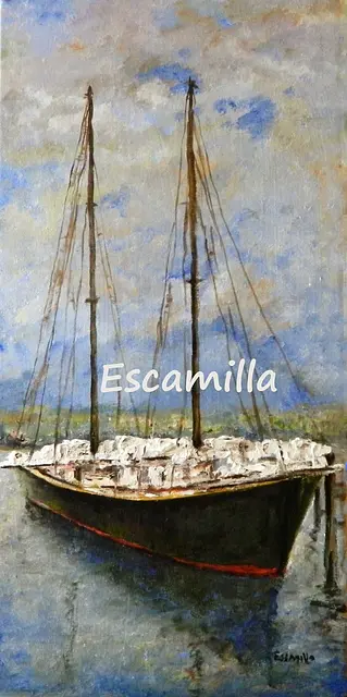 Vertical Docked Schooner by Alberto Escamilla