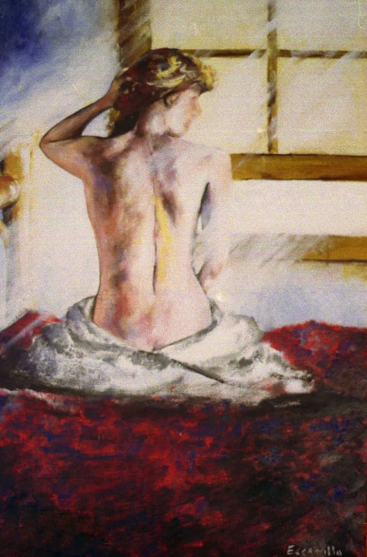 Nude on Red Blanket by Alberto Escamilla