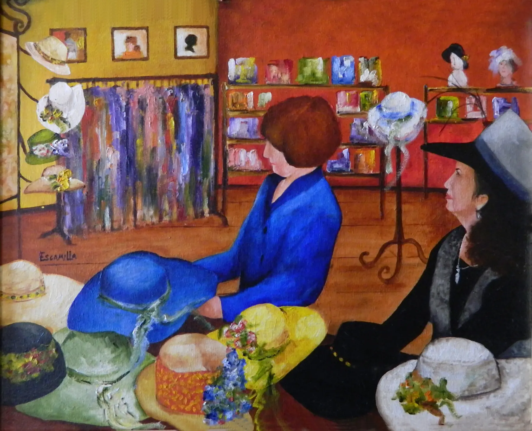 Rachel and Marie in Hat Shop by Alberto Escamilla