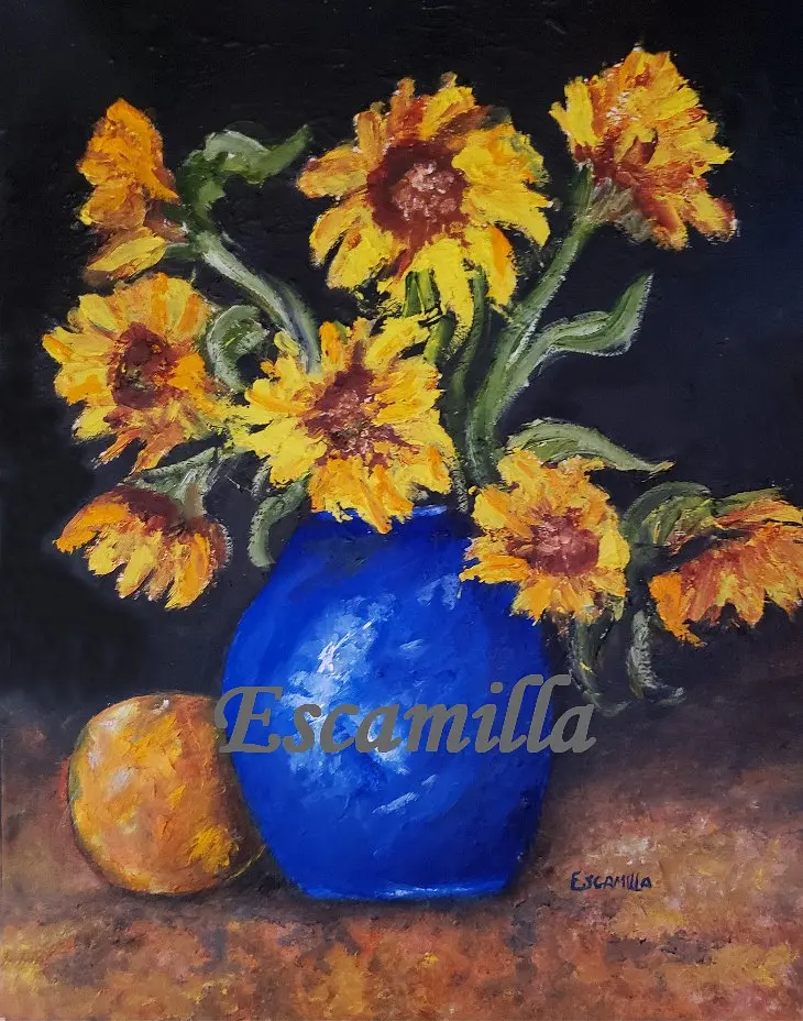 Sunflowers with Orange by Alberto Escamilla