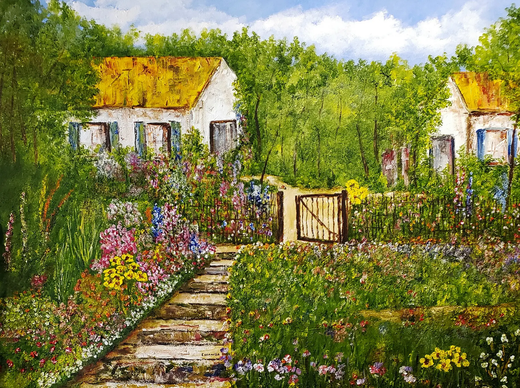 Country Cottage Garden by Alberto Escamilla