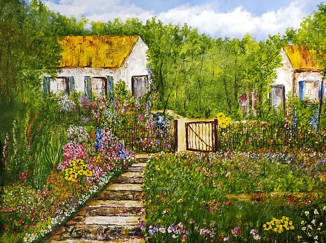Country Cottage Garden by Alberto Escamilla