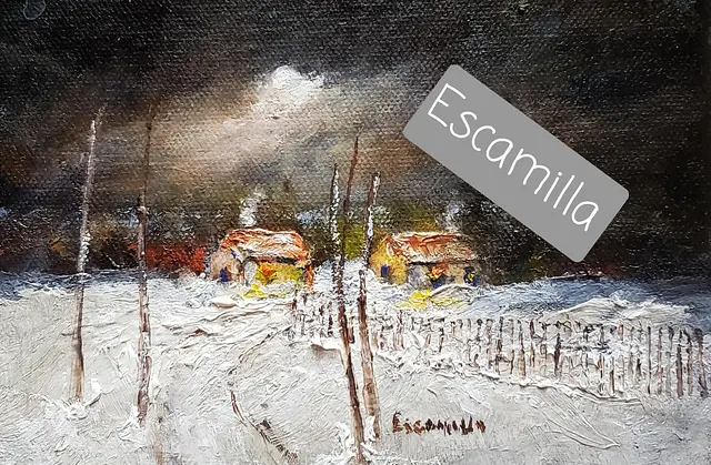 Moonlight over Snow Scene by Alberto Escamilla