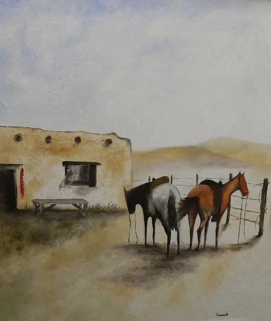 Horses Waiting by Alberto Escamilla