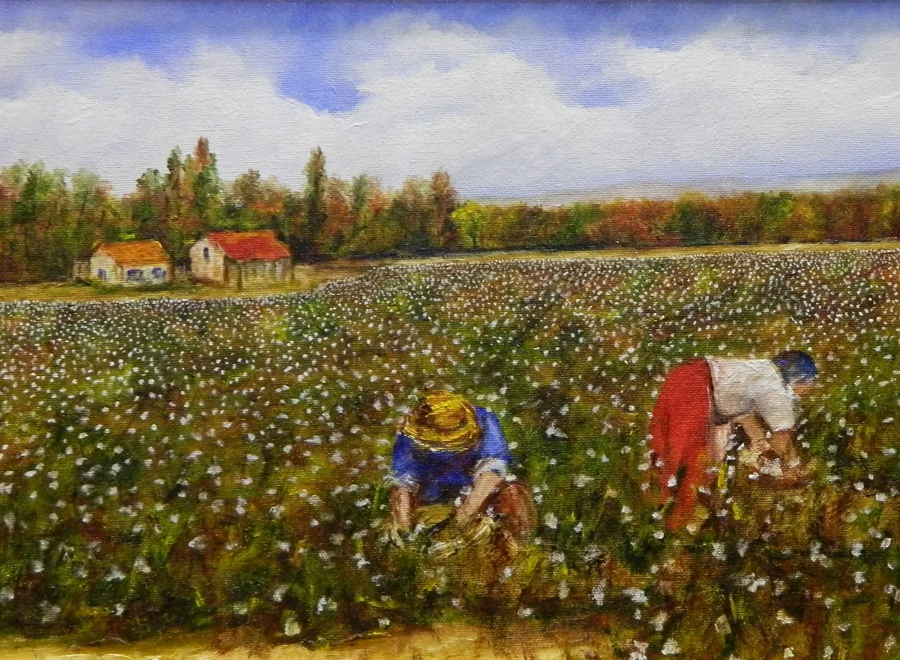 Ramirez Cotton Field 12 x 24 by Alberto Escamilla