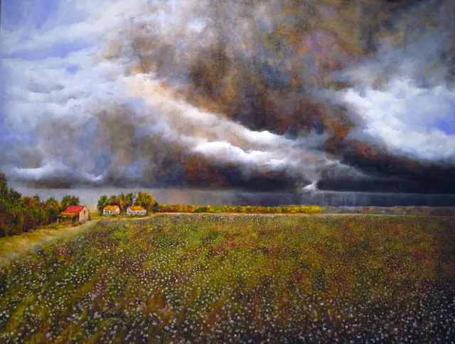 Storm Coming Over Cotton Field by Alberto Escamilla