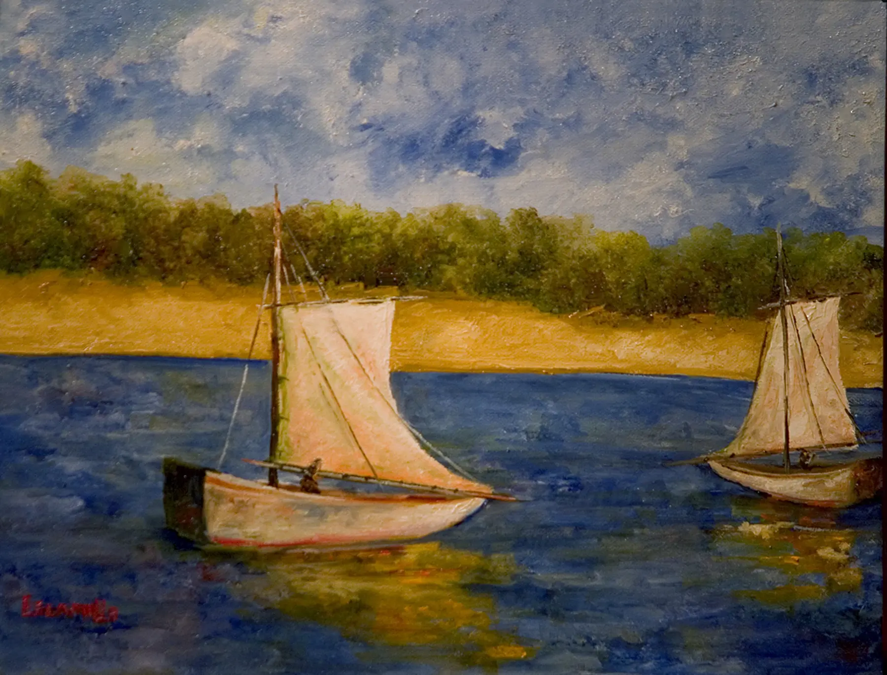 Two Boats Sailing by Alberto Escamilla