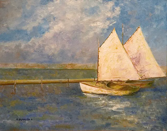 Two Sail Boats in Corpus Christi by Alberto Escamilla