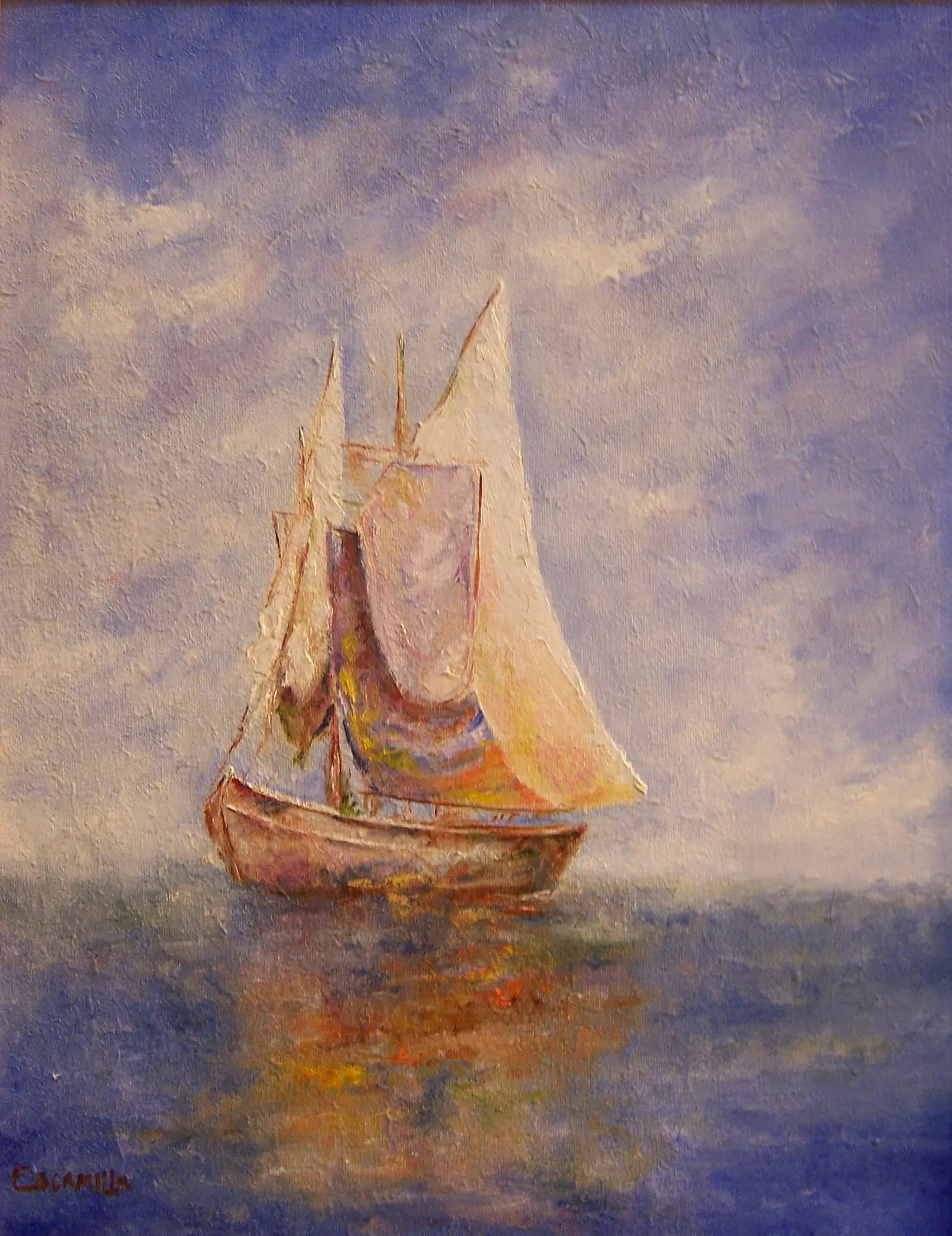 Ship on Calm Sea by Alberto Escamilla