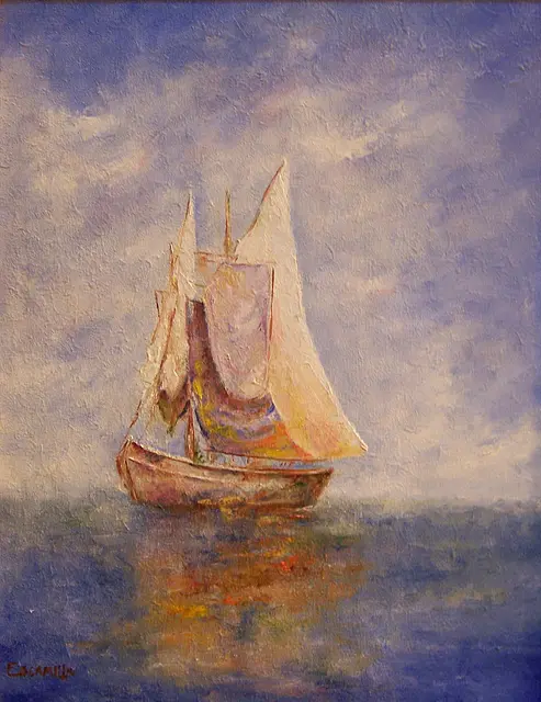 Ship on Calm Sea by Alberto Escamilla