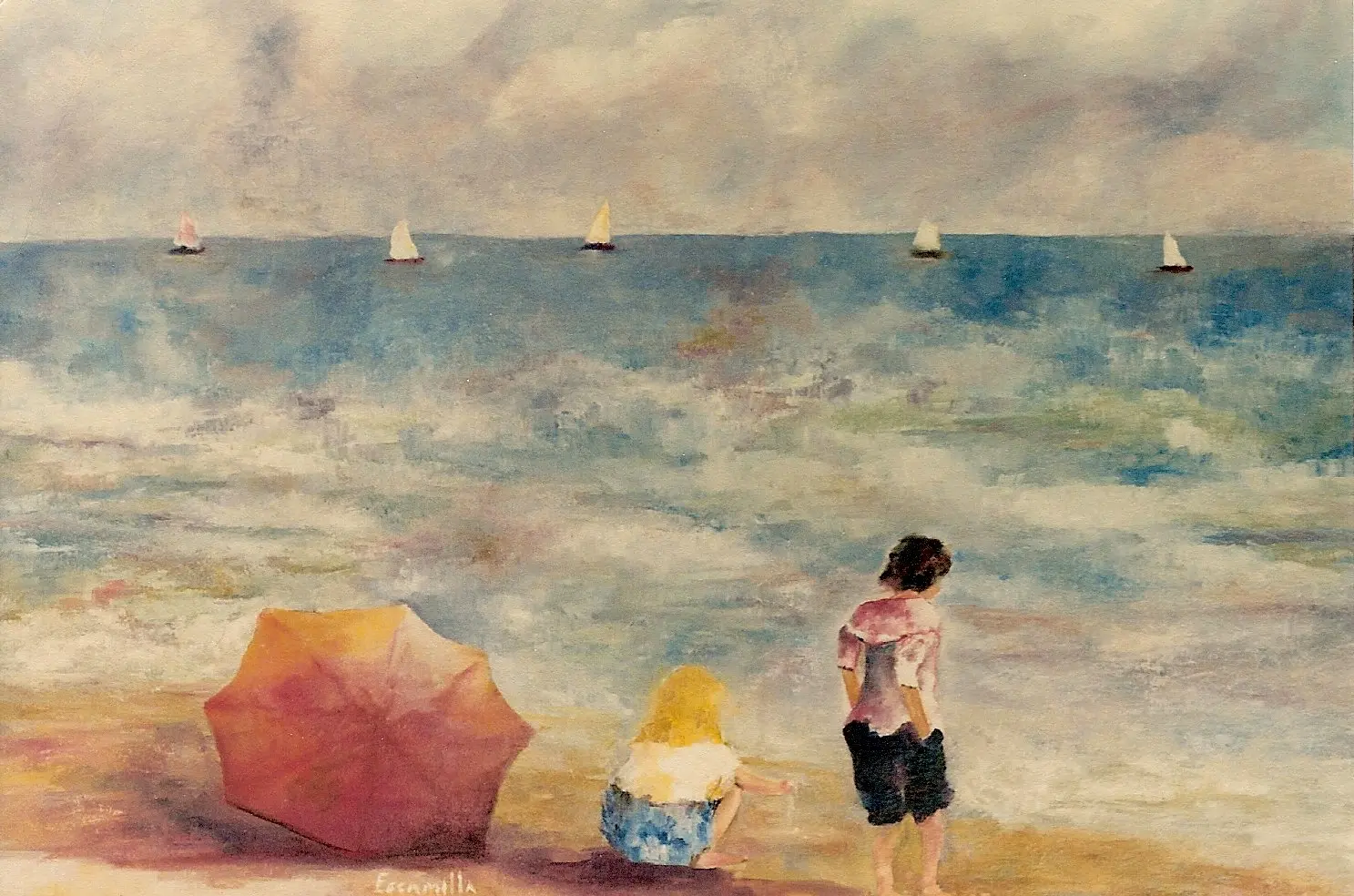 Children on Beach by Alberto Escamilla